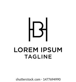 initial letter logo HB, BH, logo template