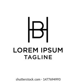 initial letter logo HB, BH, logo template