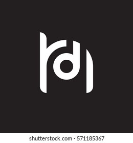 initial letter logo hd, dh, d inside h rounded lowercase white black background