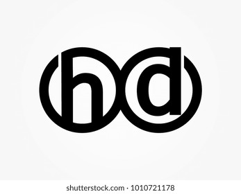 Initial letter logo hd lowercase related in circles black
