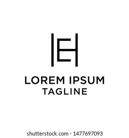 initial letter logo HE, EH, logo template
