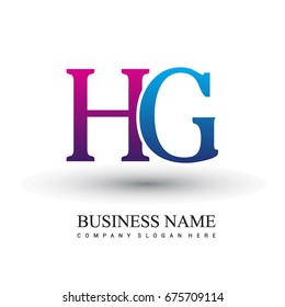 initial letter logo HG colored red and blue, Vector logo design template elements for your business or company identity