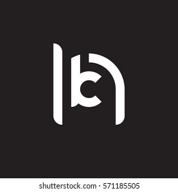 initial letter logo hk, kh, k inside h rounded lowercase white black background