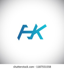 Initial letter logo HK, logo template