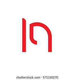 initial letter logo hl, lh, l inside h rounded lowercase red flat