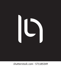 initial letter logo hl, lh, l inside h rounded lowercase white black background