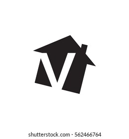 initial letter logo house alphabet black color