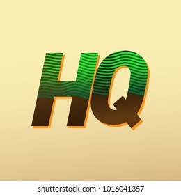 initial letter logo HQ colored green and brown with striped composition, Vector logo design template elements for your business or company identity