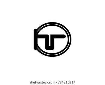 Initial letter logo hr lowercase in a black oval circle