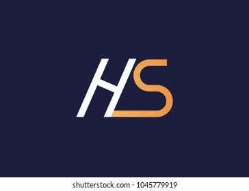 initial letter logo hs, sh, logo template