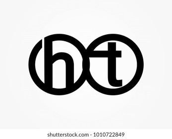 Initial letter logo ht lowercase related in circles black