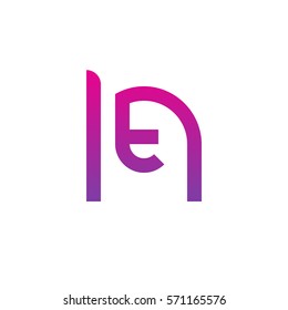 initial letter logo ht, th, t inside h rounded lowercase purple pink