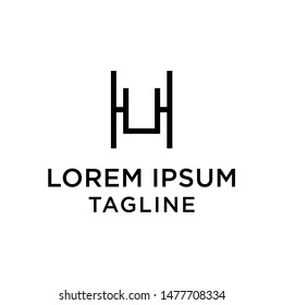 initial letter logo HU, UH, logo template