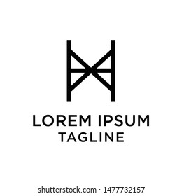 initial letter logo HX, XH, logo template