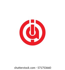 initial letter logo ia, ai, circle rounded lowercase red flat