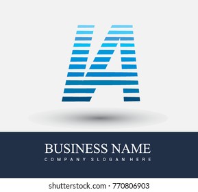 initial letter logo IA colored blue with striped compotition, Vector logo design template elements for your business or company identity

