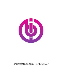 initial letter logo ib, bi, circle rounded lowercase purple pink