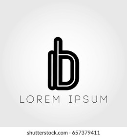 initial letter logo ib outline lowercase black logotype