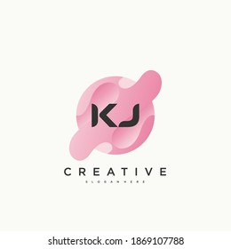  Elementos de plantilla de diseño de icono del logotipo de la carta inicial con un arte colorido de ondas.