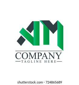 Initial Letter AM Logo Icon Design Template Elements. Material design logo
