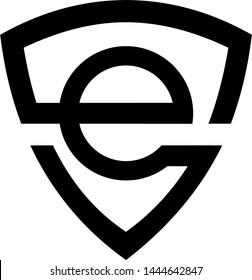 initial letter logo icon in the form of a simple and clean shield