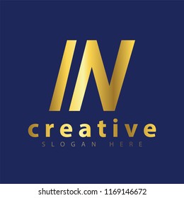 IN initial letter logo icon vector template