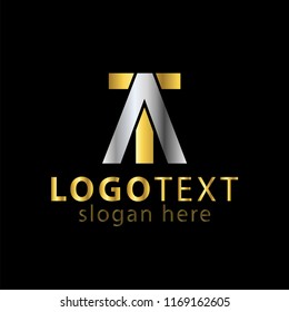 AT initial letter logo icon vector template