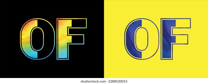 Initial letter OF logo Icon vector design template. Premium luxurious logotype for corporate business identity