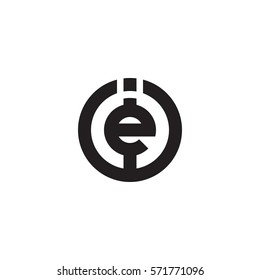 initial letter logo ie, ei, circle rounded lowercase black monogram