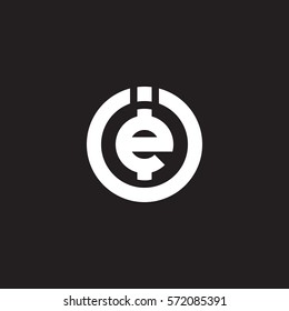 initial letter logo ie, ei, circle rounded lowercase white black background