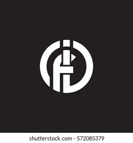initial letter logo if, fi, circle rounded lowercase white black background