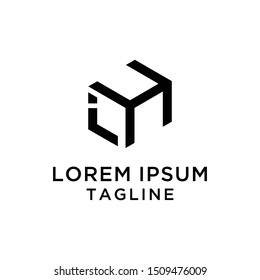 initial letter logo IH, HI, logo template