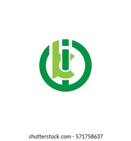 initial letter logo ik, ki, circle rounded lowercase green flat