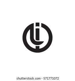 initial letter logo il, li, circle rounded lowercase black monogram