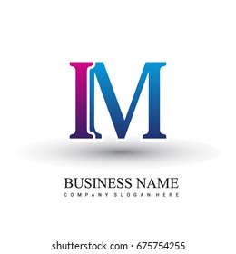 initial letter logo IM colored red and blue, Vector logo design template elements for your business or company identity