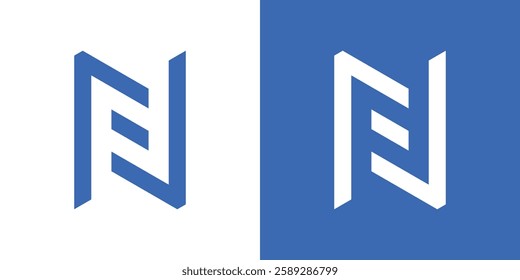 Initial Letter Logo. Innovative high tech logo template. Letter N, letter P D, letter F J