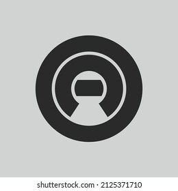 initial letter logo A inside circle shape, OA, AO, A inside O rounded upper case black monogram