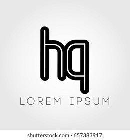 initial letter logo iq outline lowercase black logotype