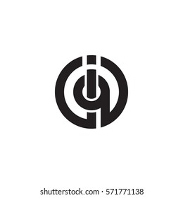 initial letter logo iq, qi, circle rounded lowercase black monogram