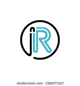 initial letter logo ir, ri, circle rounded lowercase logo