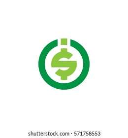 initial letter logo is, si, circle rounded lowercase green flat