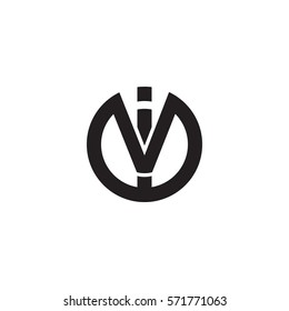 initial letter logo iv, vi, circle rounded lowercase black monogram