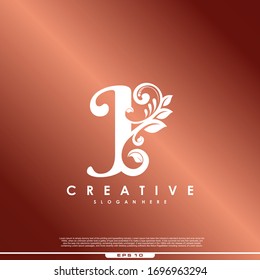 Initial letter logo J luxury beauty flourishes.