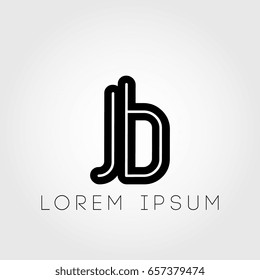 initial letter logo jb outline lowercase black logotype