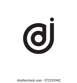 initial letter logo jd, dj, d inside j rounded lowercase black monogram