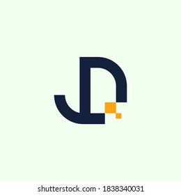 logotipo de letra inicial JD, plantilla de logotipo