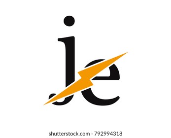 Initial letter logo je lowercase thunder vector design