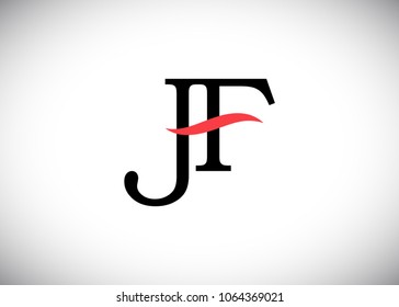 initial letter logo JF, FJ, logo template