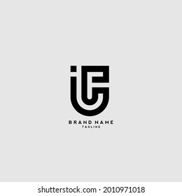Initial letter logo JF, FJ, logo template