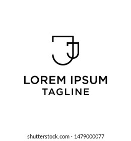 Initial letter logo JJ, logo template